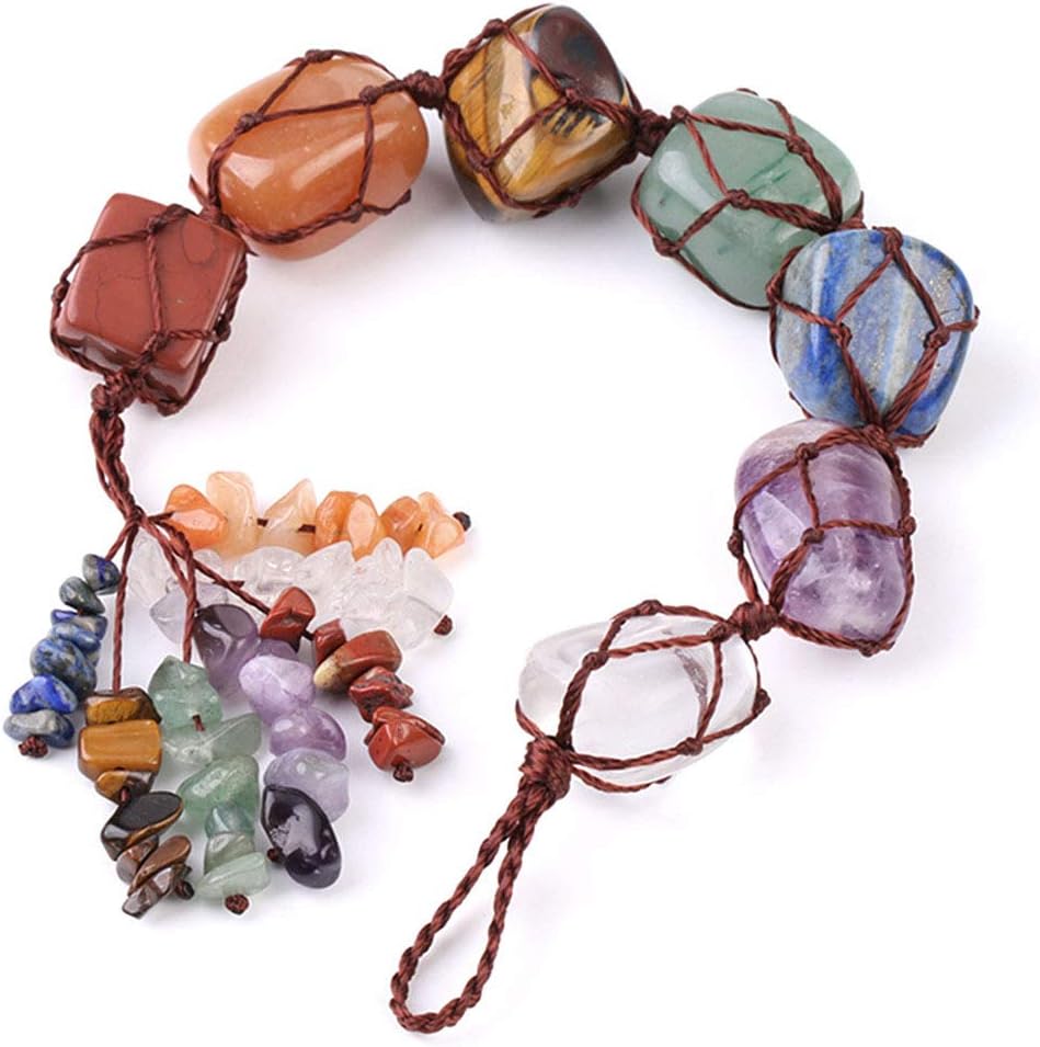 Seven Chakra Tumbled Stone Wall Hanging 16"H