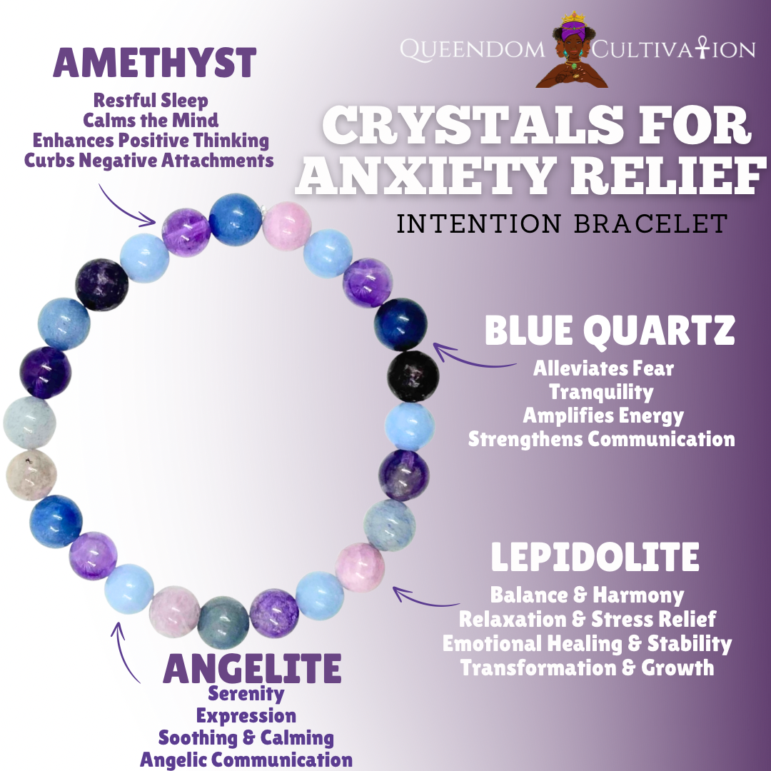 Crystals for Anxiety Relief Stretch Bracelet (8mm)