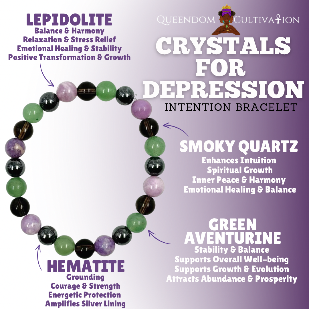 Crystals for Depression Stretch Bracelet (8mm)