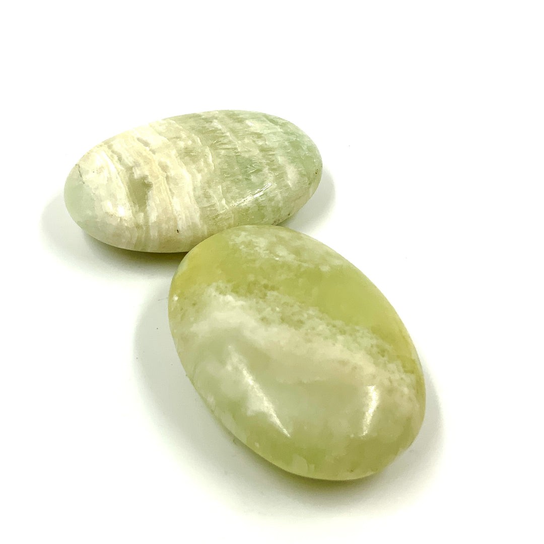 Pistachio Calcite Palm Stone