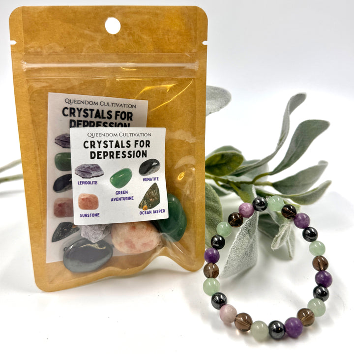 Crystals for Depression Crystal Set & Stretch Bracelet