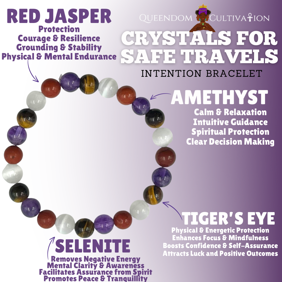 Crystals for Safe Travels Stretch Bracelet (8mm)