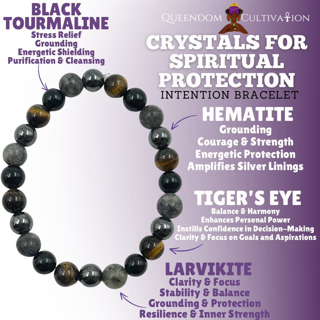 Crystals for Spiritual Protection Stretch Bracelet (8mm)