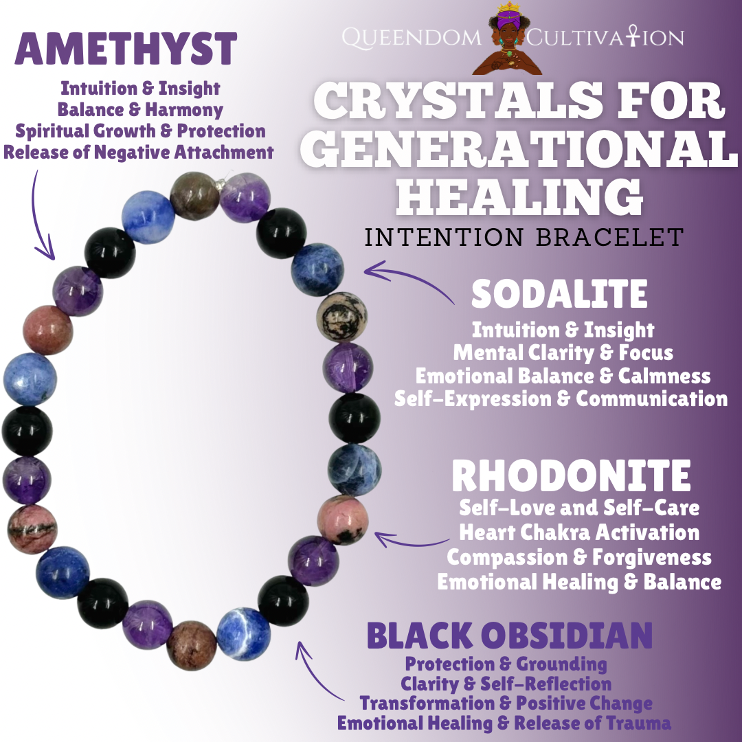 Crystals for Generational Healing Stretch Bracelet (8mm)