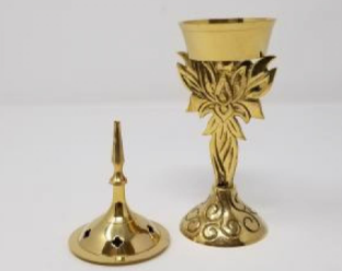 Lotus Solid Brass Burner 7.5"H