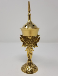 Lotus Solid Brass Burner 7.5"H