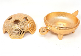 Golden Turtle Burner/Candle Holder Antique Finish