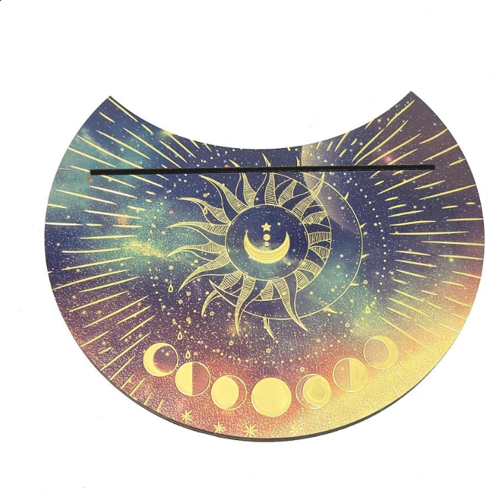 Wooden Crescent Tarot Card Holder Moon Phase