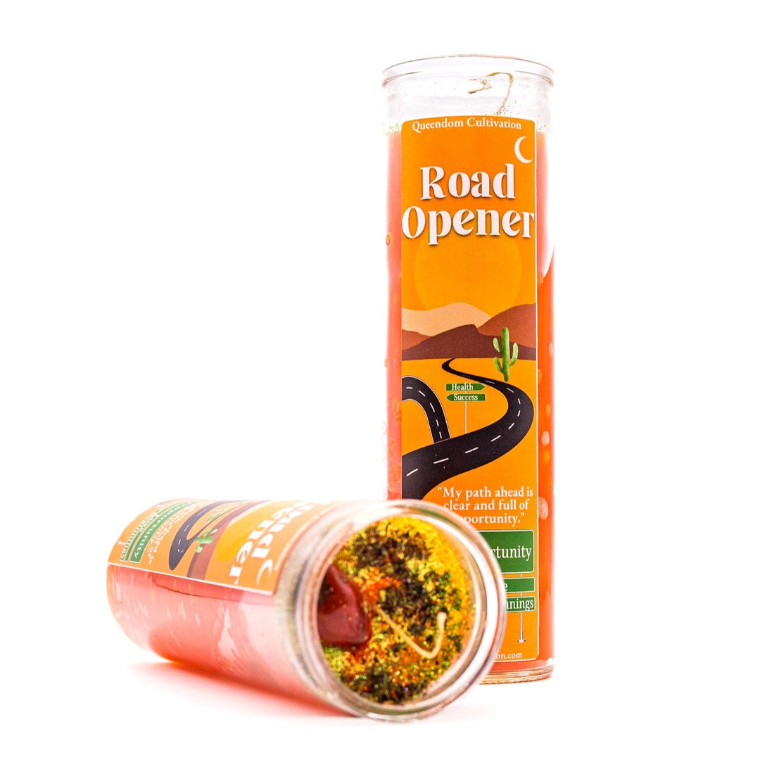 Road Opener Crystal Intention Candle