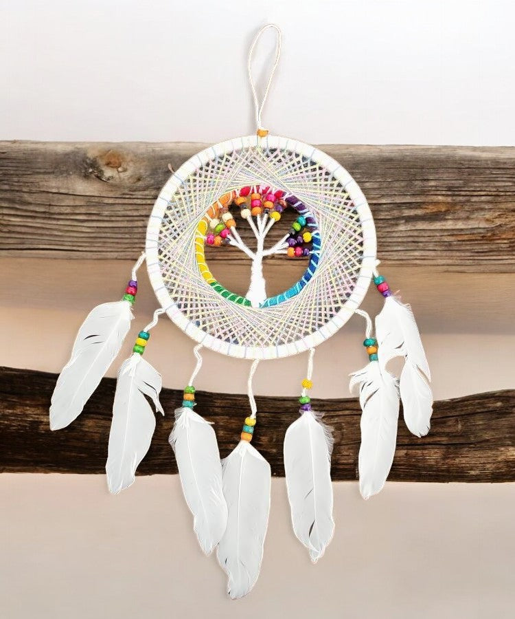 Wooden Bead Tree of Life Dream Catcher 6" Diameter