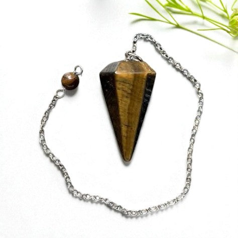 Tiger's Eye Pendulum for Energy Healing and Clear Intuition