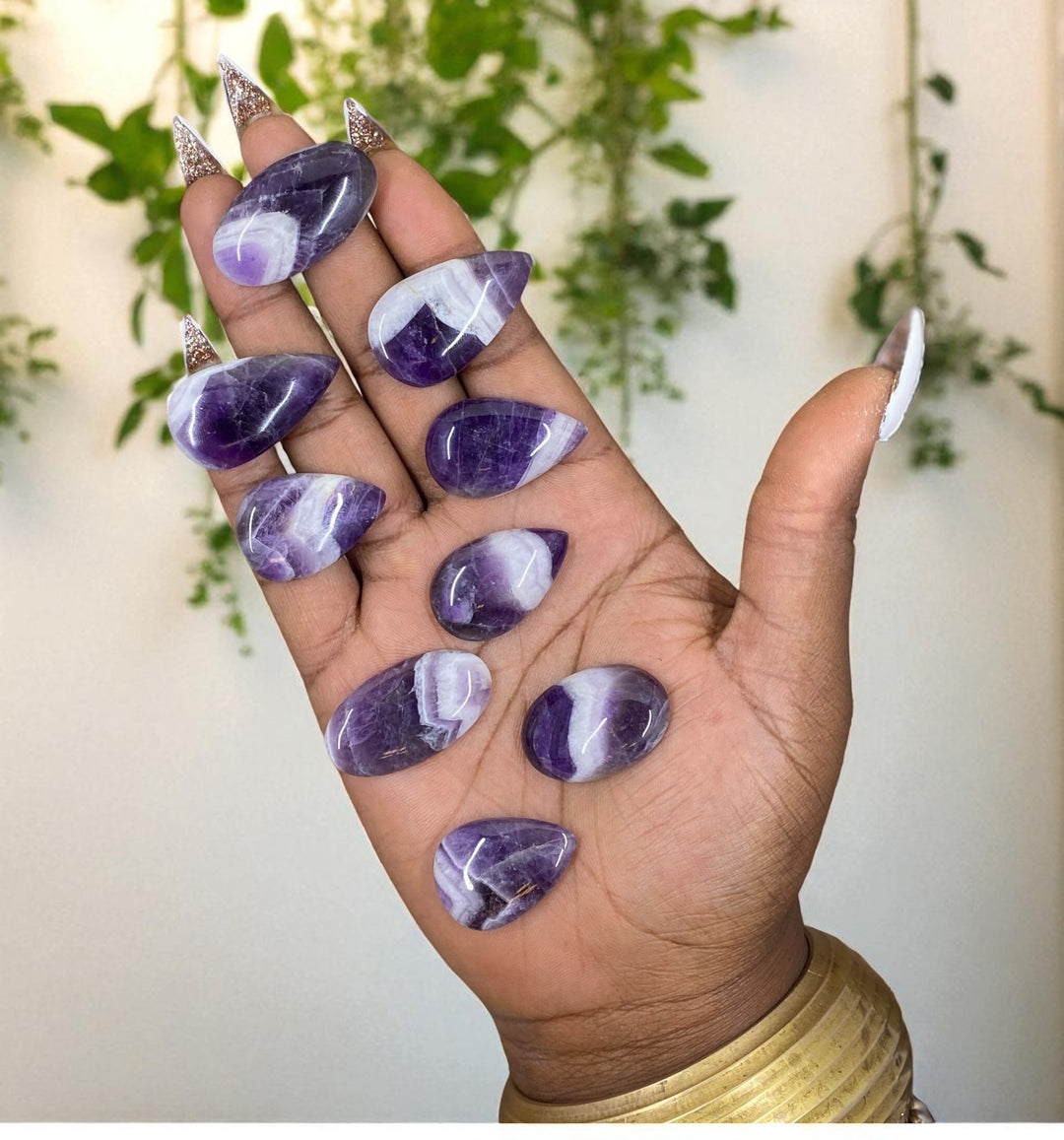 Chevron Amethyst Cabochon for Healing & Clarity